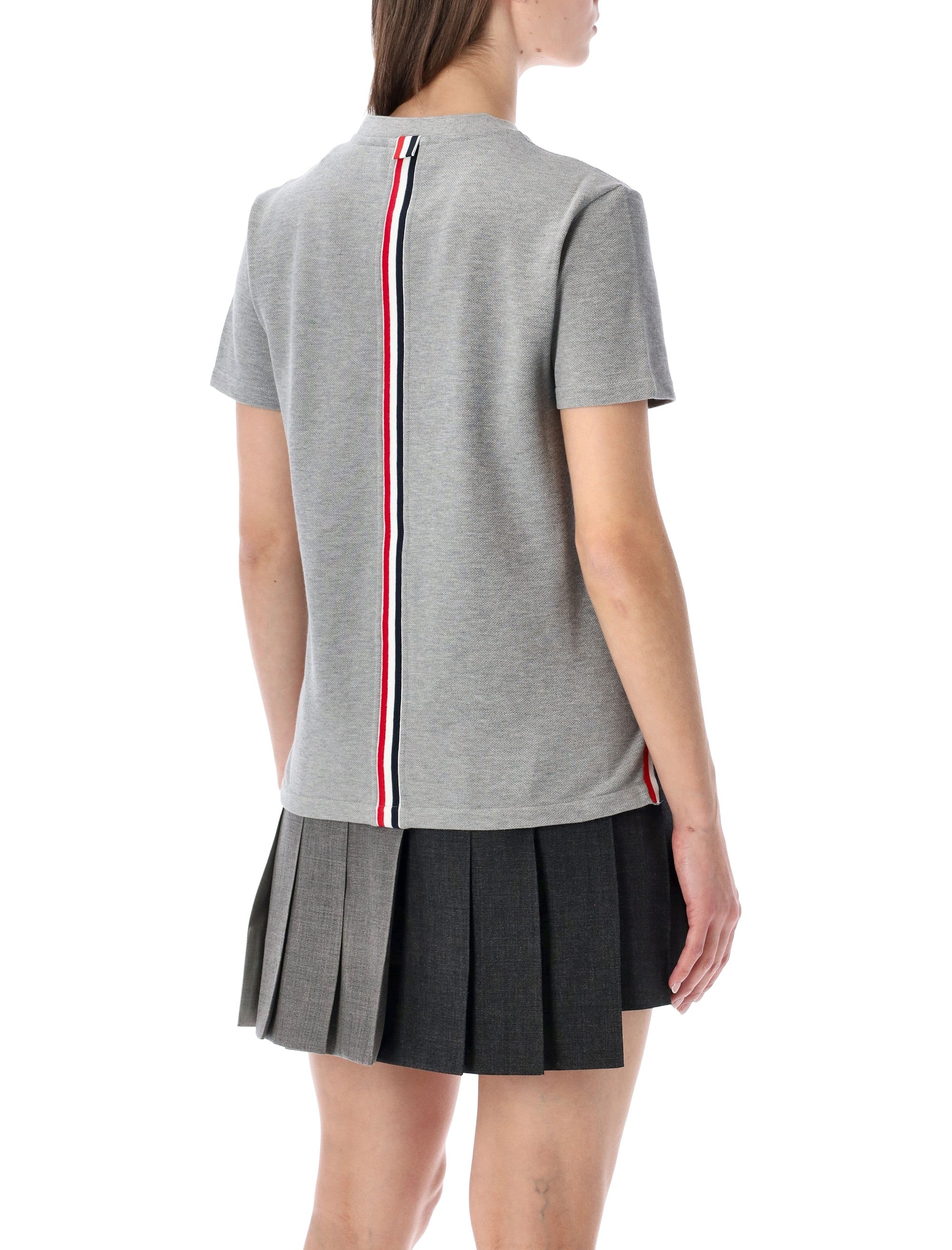 Refined Piqué T-Shirt With Grosgrain Details