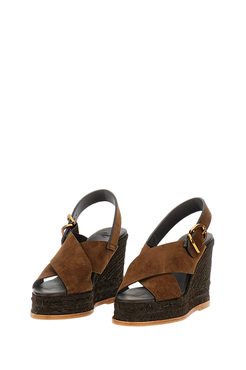 Brown Bettina Suede Wedge Sandals