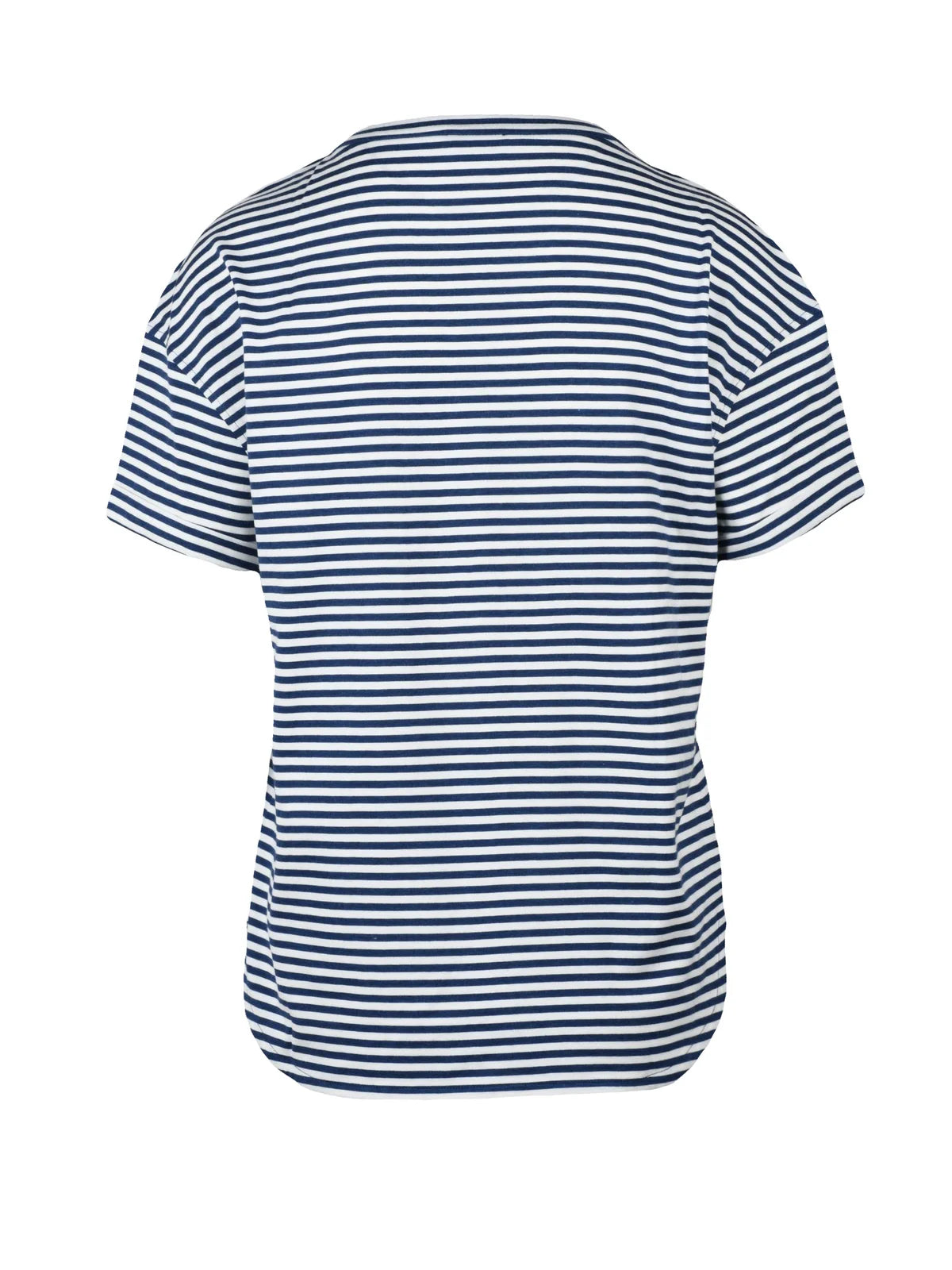 White/Blue Cotton Women T-shirt