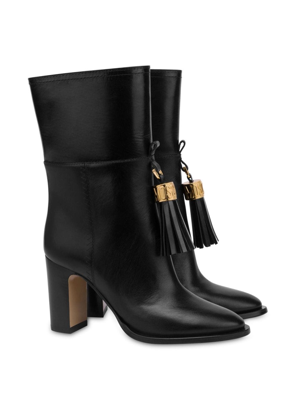 Ankle-Length Black Calf Leather Boots