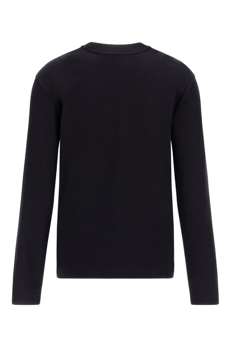 Minimalist Black T-Shirt with Crew Neckline and Relaxed Fit