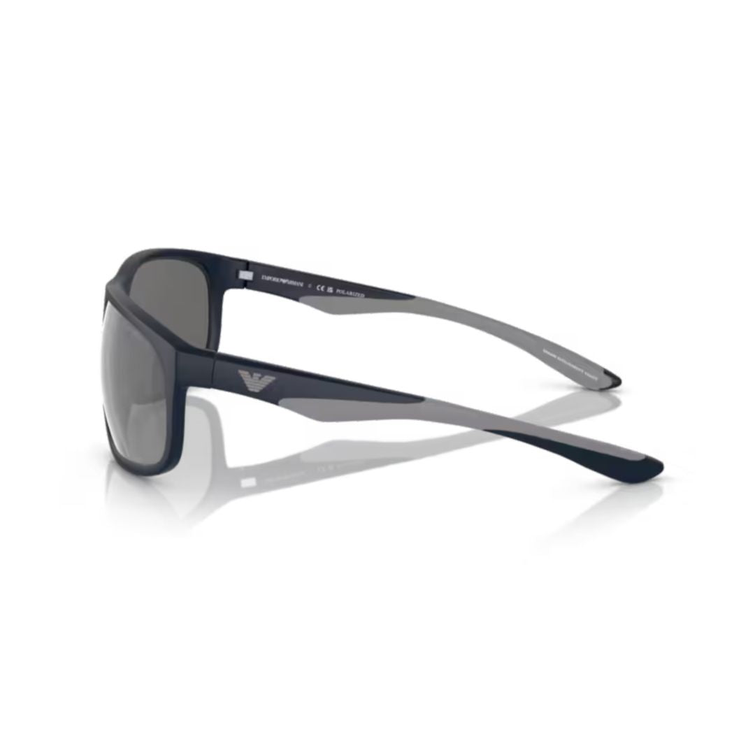 0ea4199u Rectangular Two-Tone Sunglasses with Matte Finish