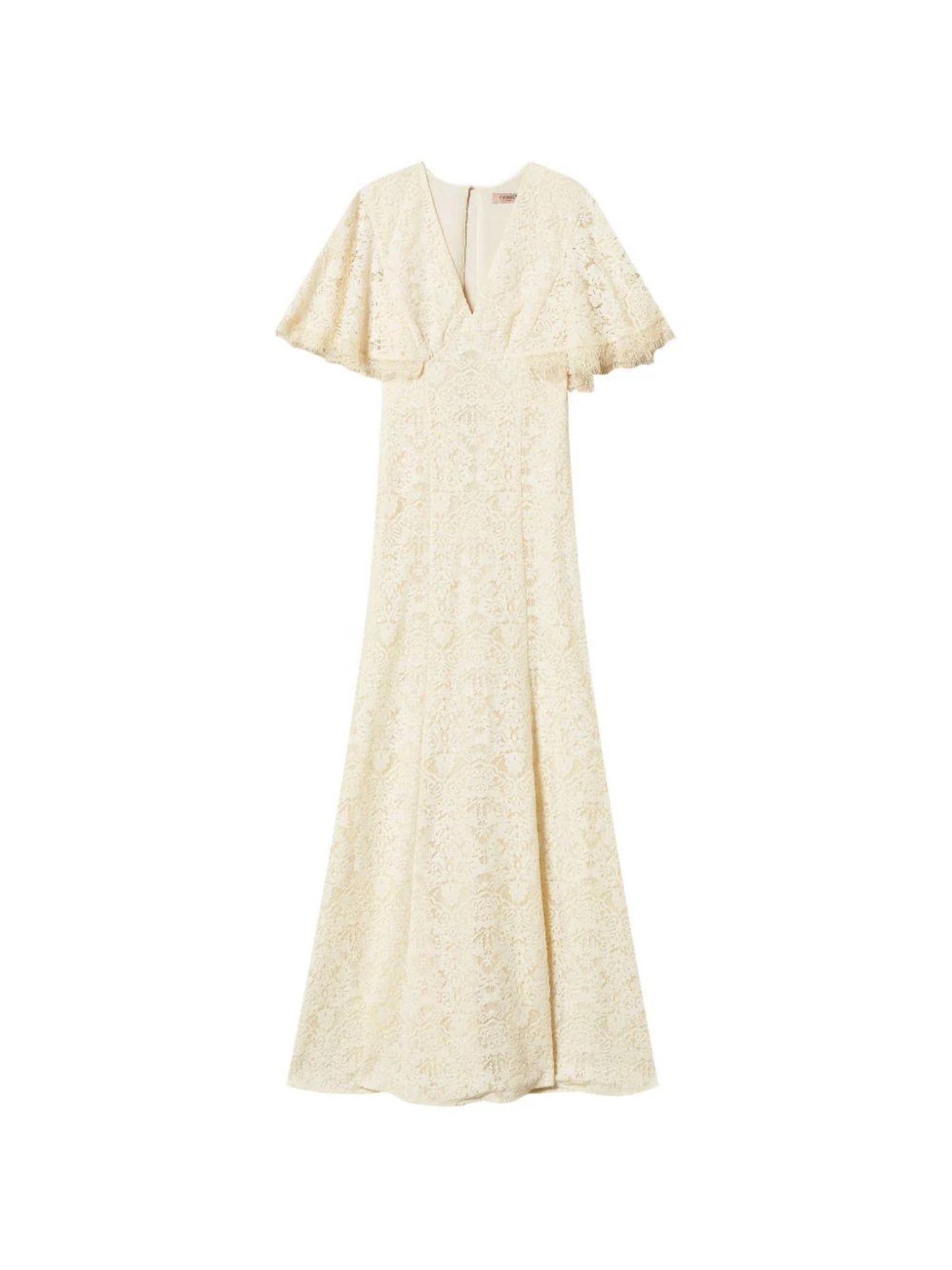 Lace Maxi Dress with Floral Pattern
