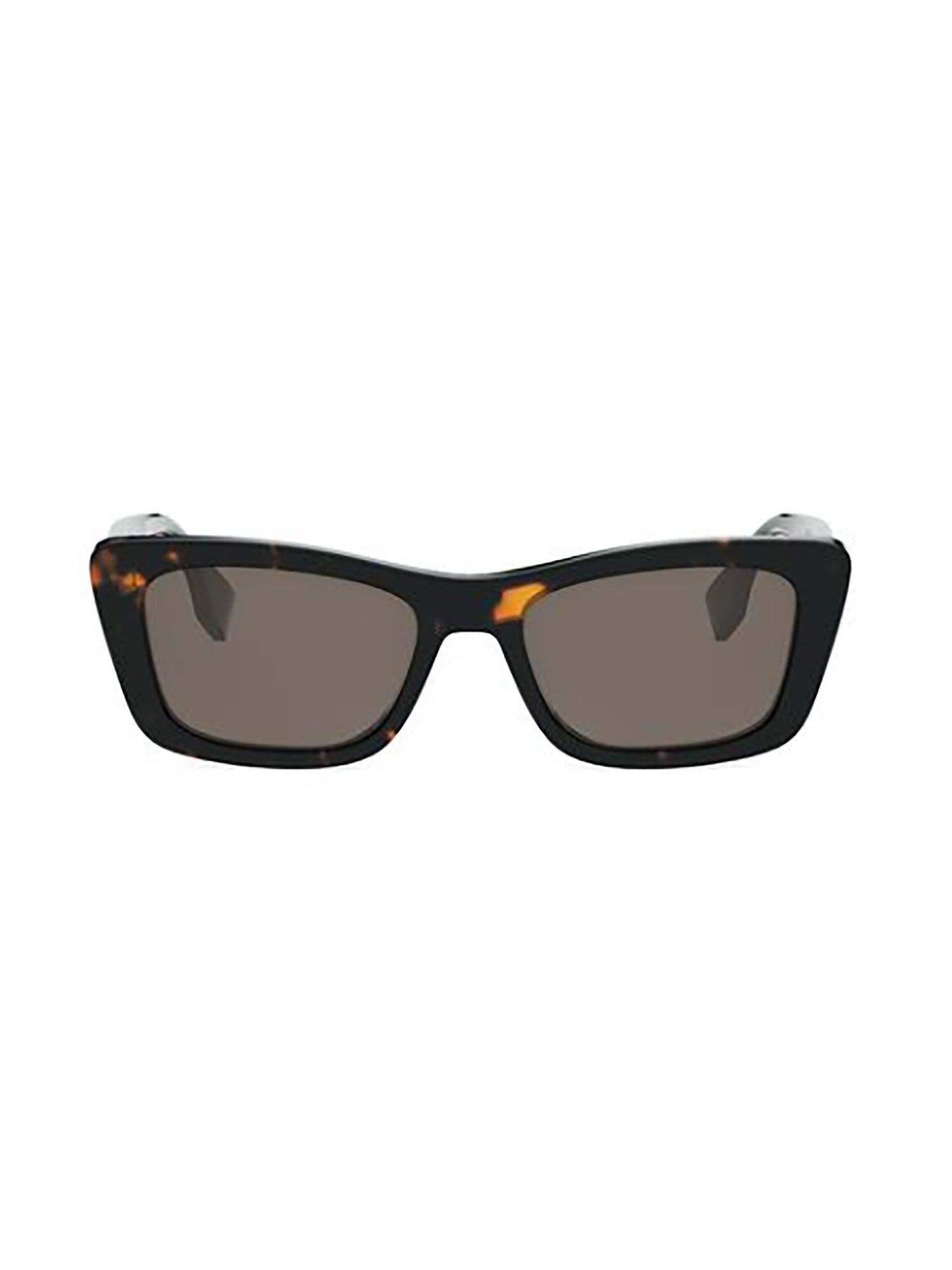 Rectangular Tortoiseshell Frame Sunglasses with Gold Logo Detail