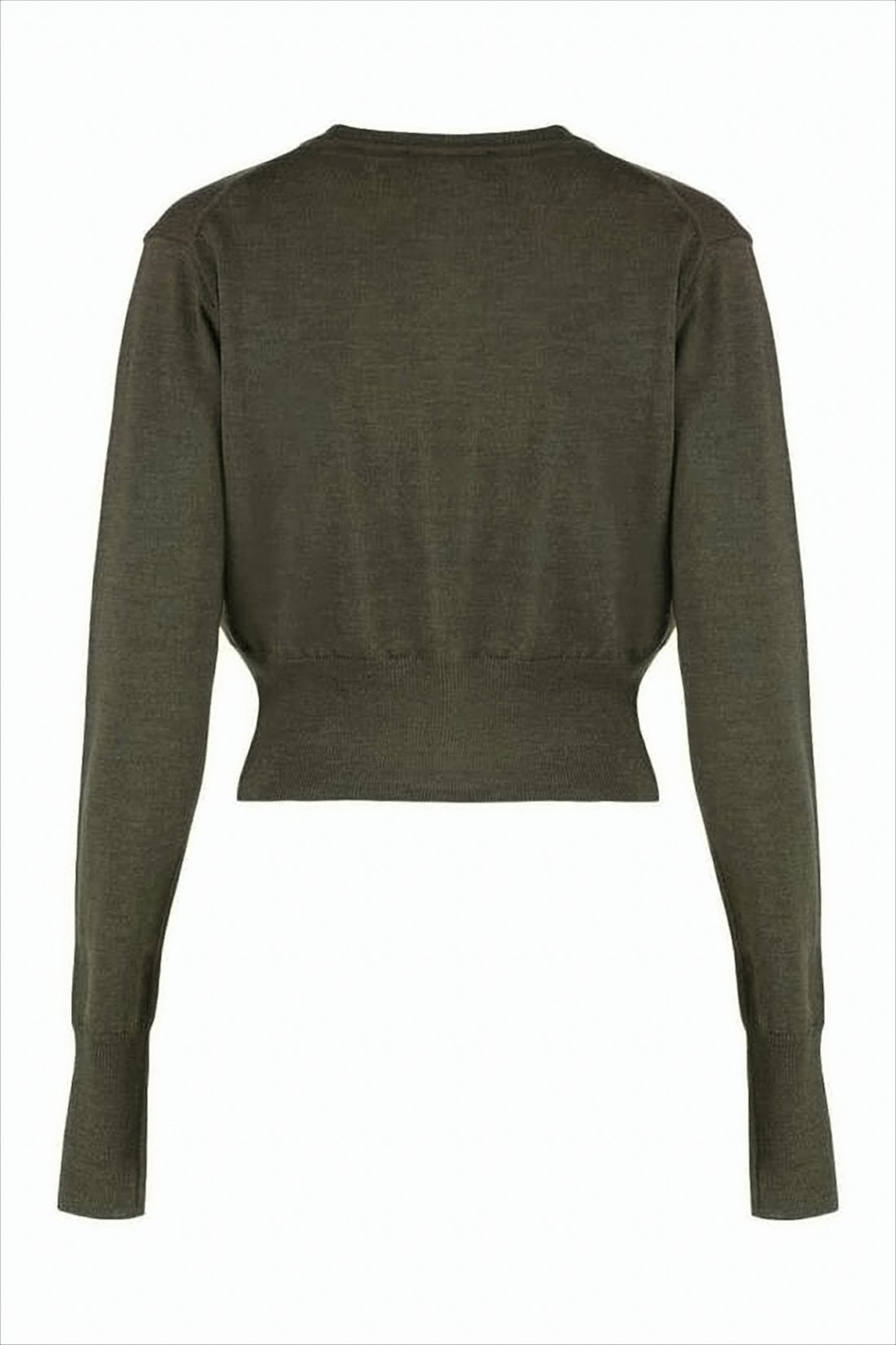 Cropped Fitted Cardigan with Round Neckline