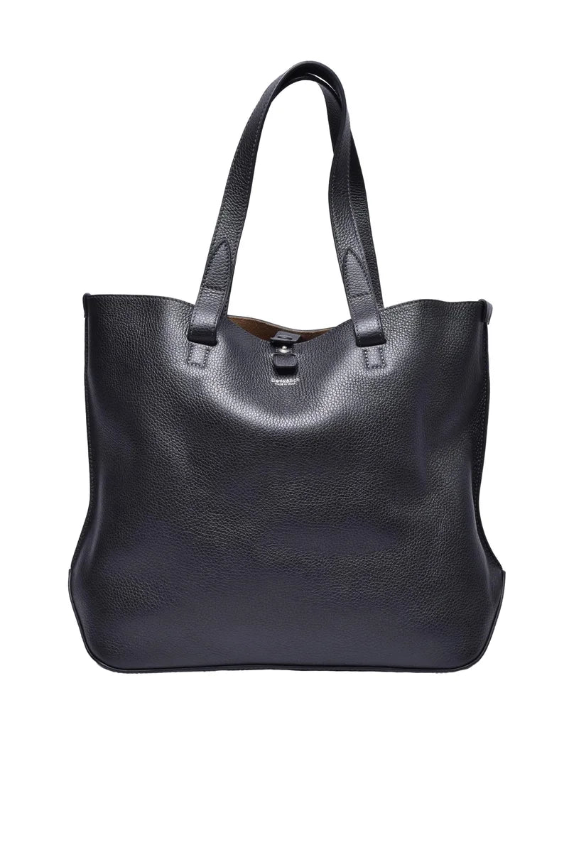 Leather Shopper Bag - Black