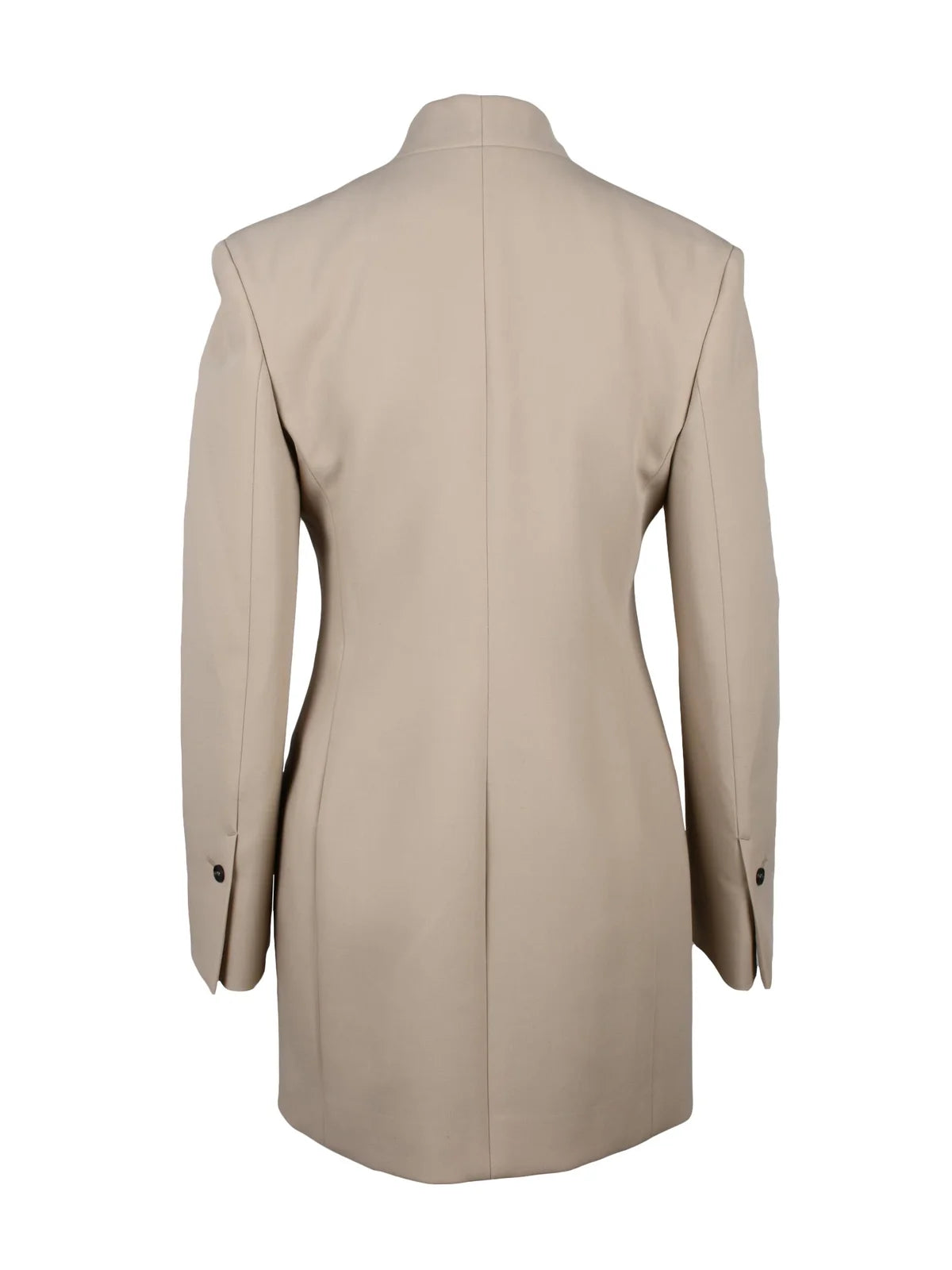 Beige Double-Breasted Wool Jacket