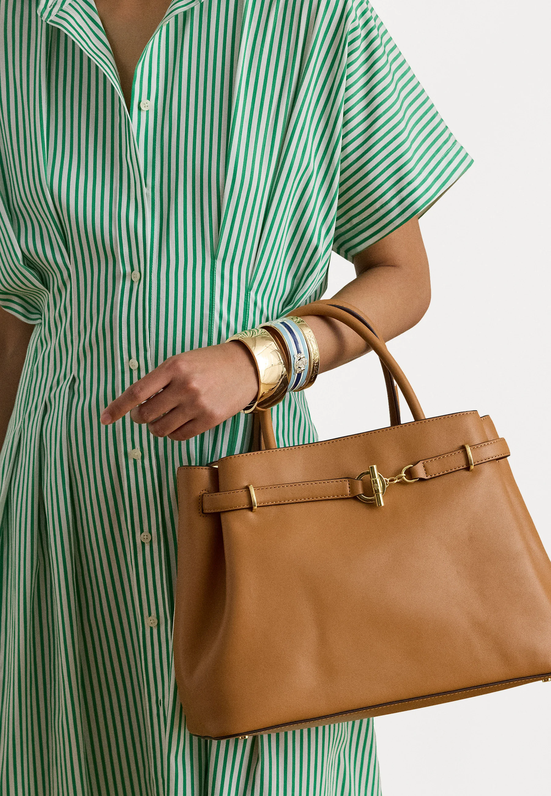 Brown Smooth Leather Satchel Bag