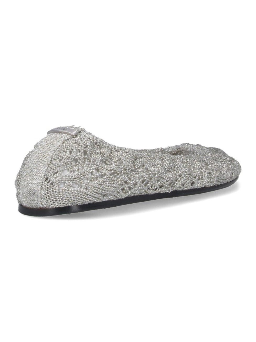 "Belna" Crochet Ballet Flats – Silver