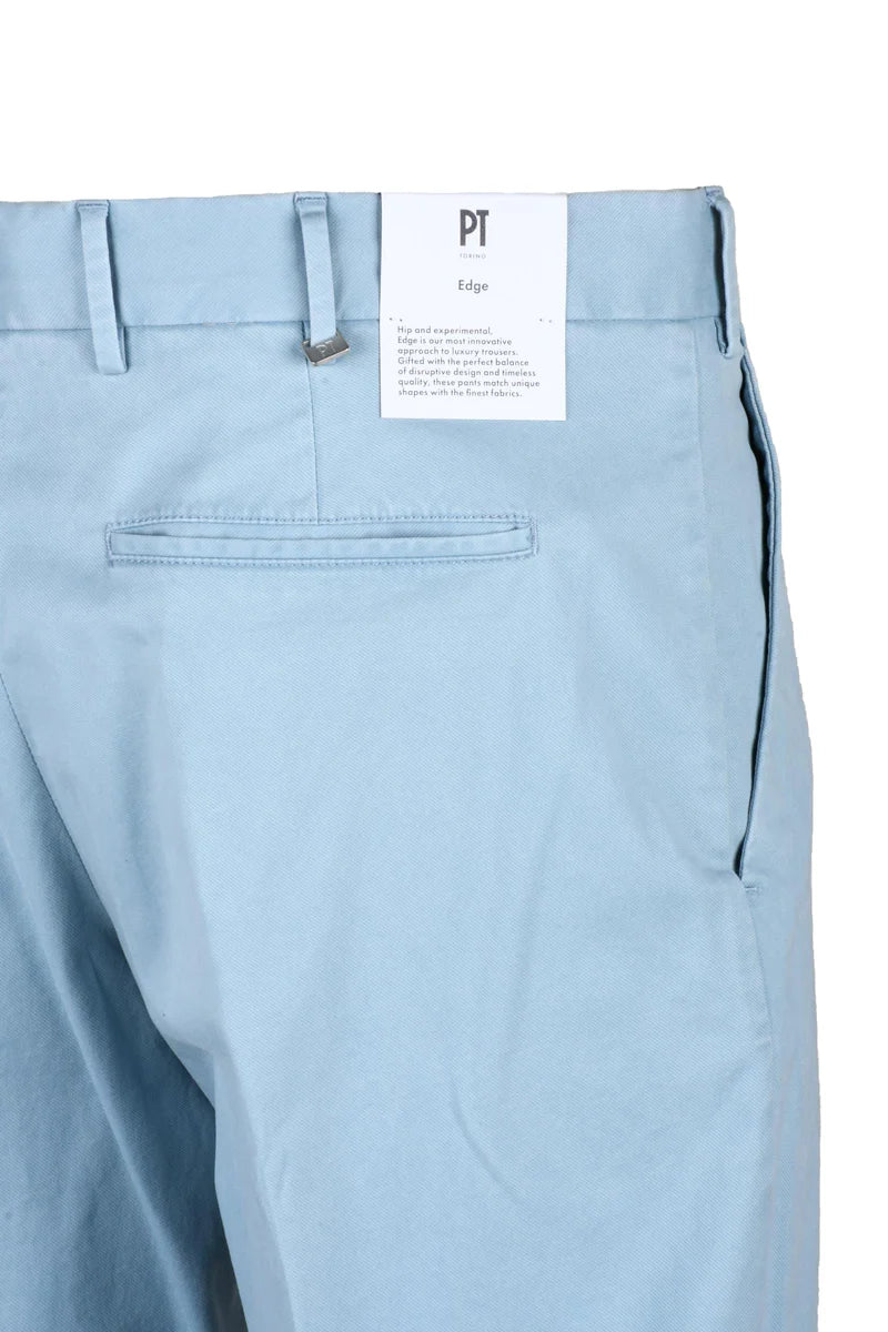 Men's Cotton Stretch Trousers - Light Blue