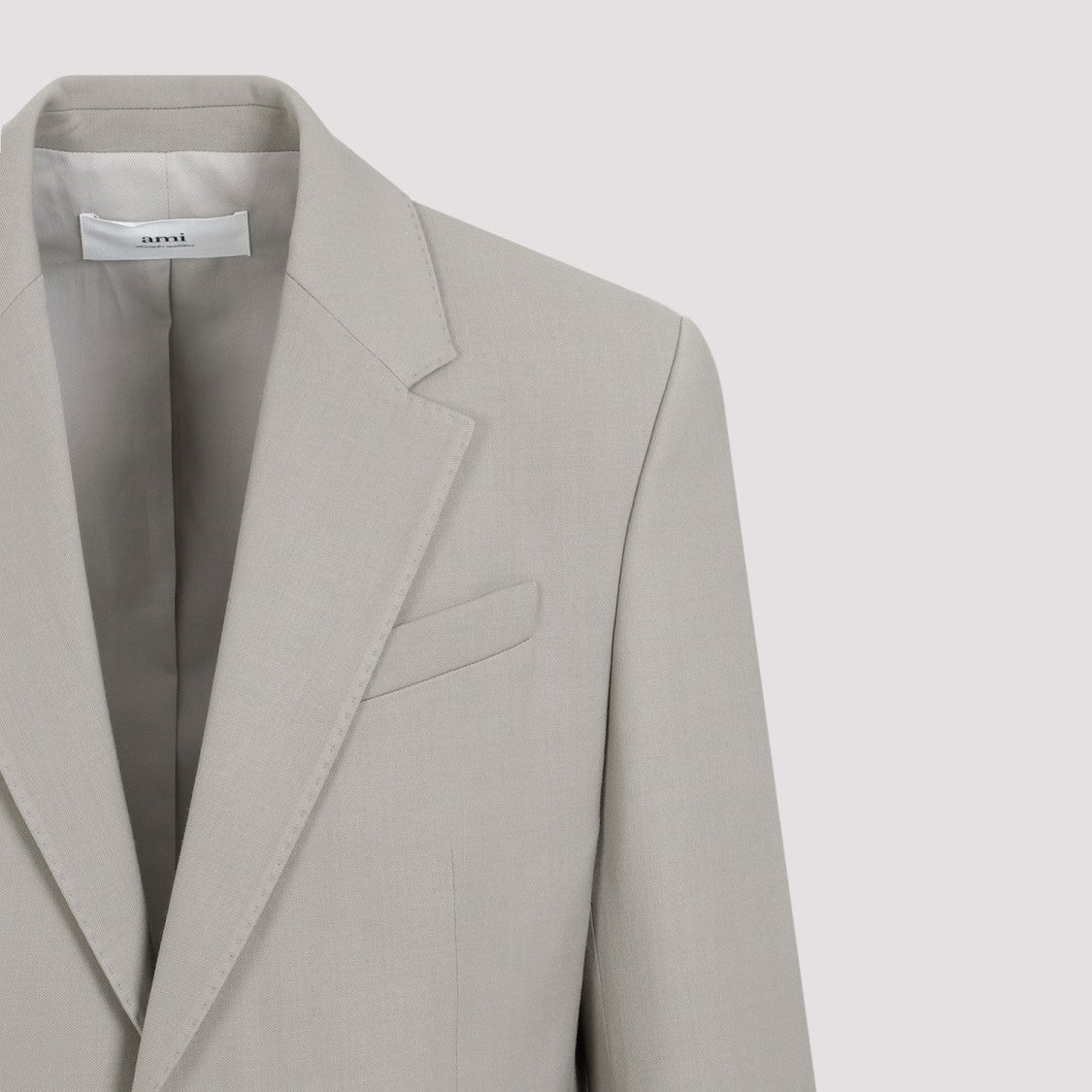 Light Taupe Virgin Wool Two Buttons Jacket