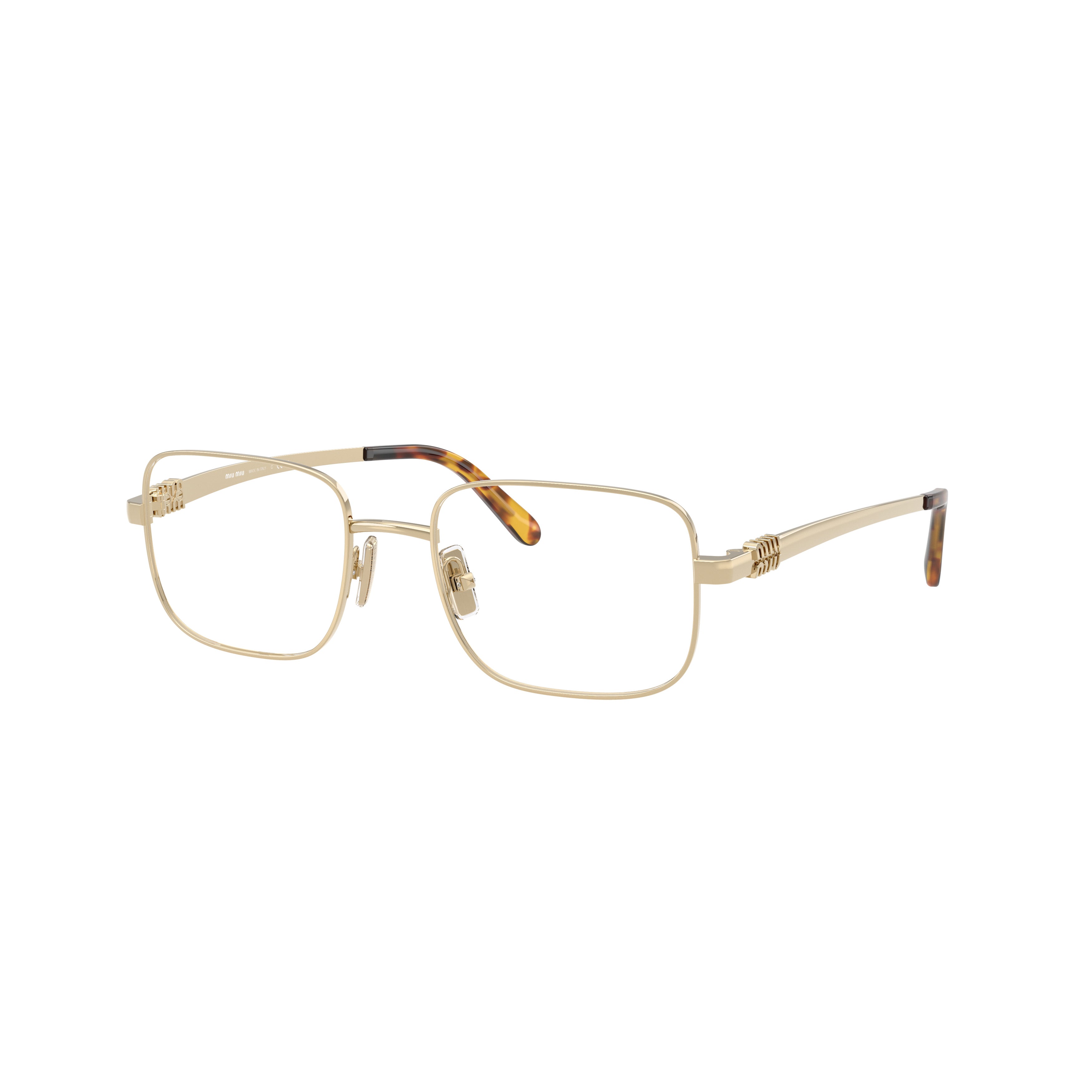 0mu 51zv Rectangular Gold-tone Metal Sunglasses