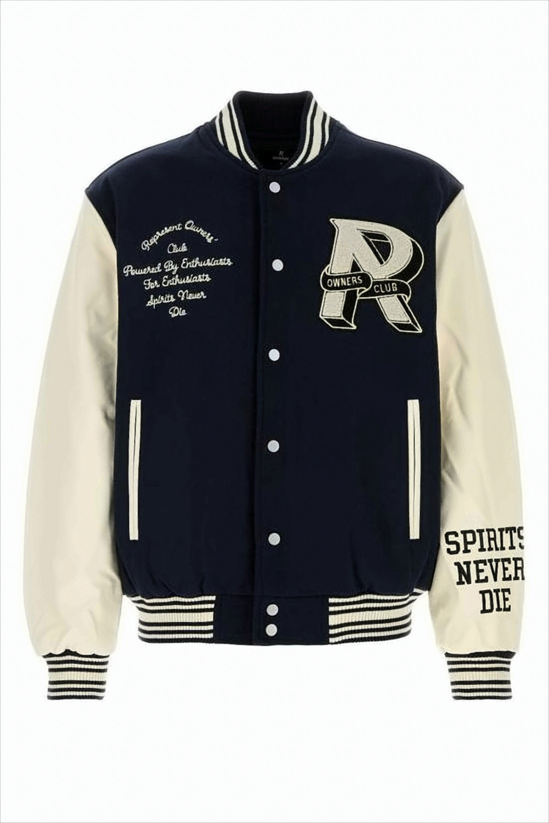 Varsity-Style Bomber Jacket with Embroidered Patches