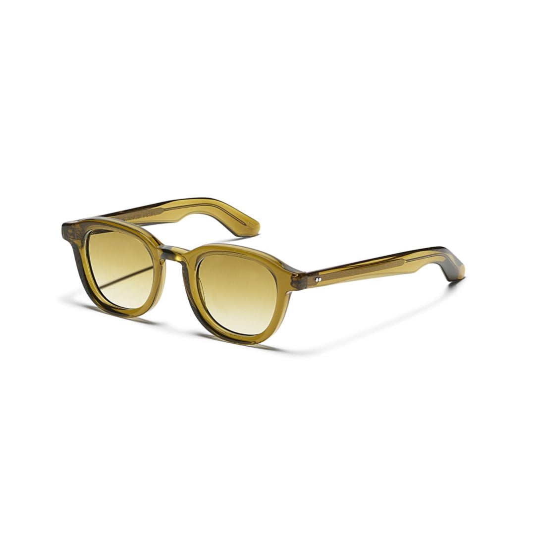 Translucent Amber Acetate Sunglasses with Classic Rounded Shape
