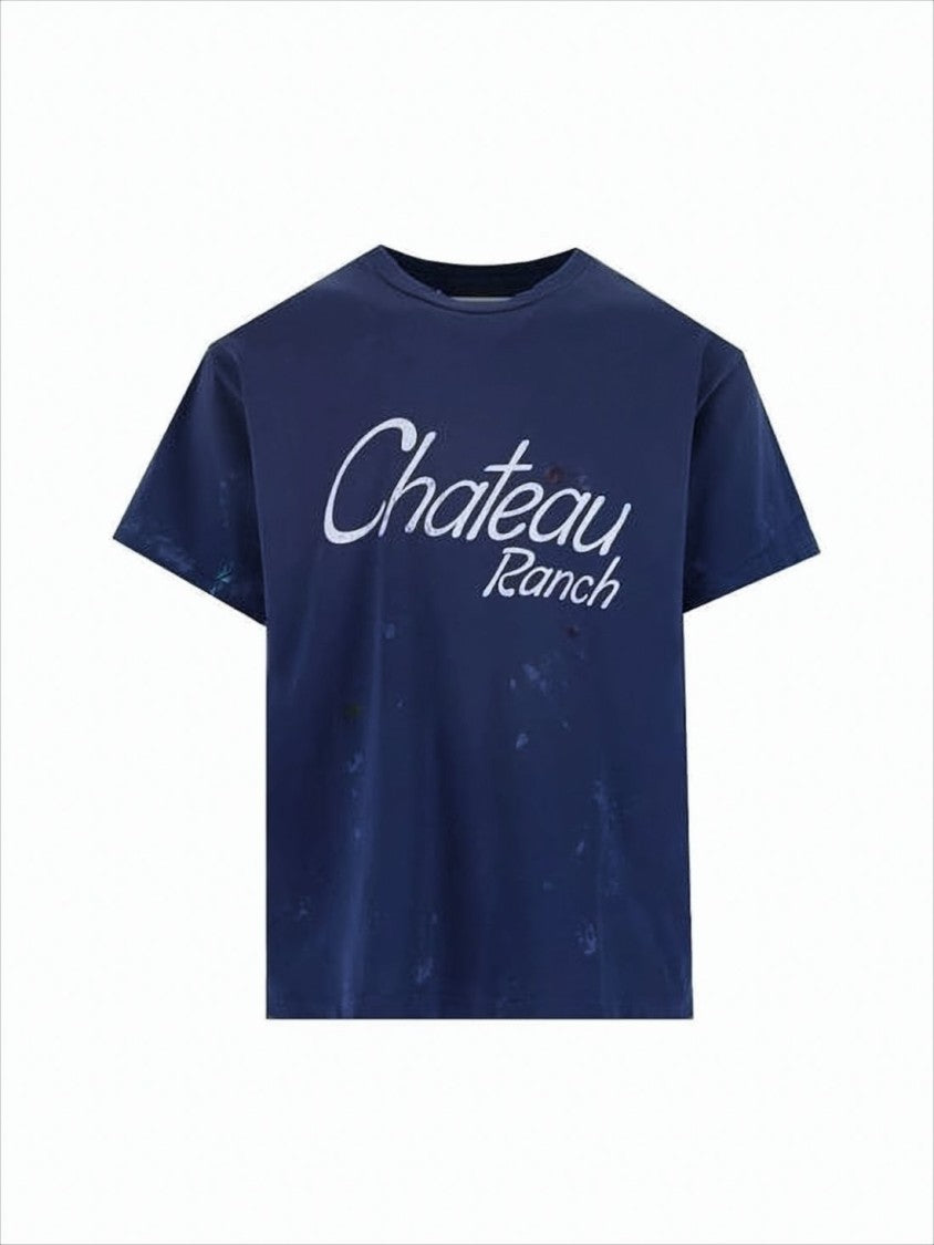 Relaxed Fit Short-Sleeve Navy T-Shirt with Vintage Graphic