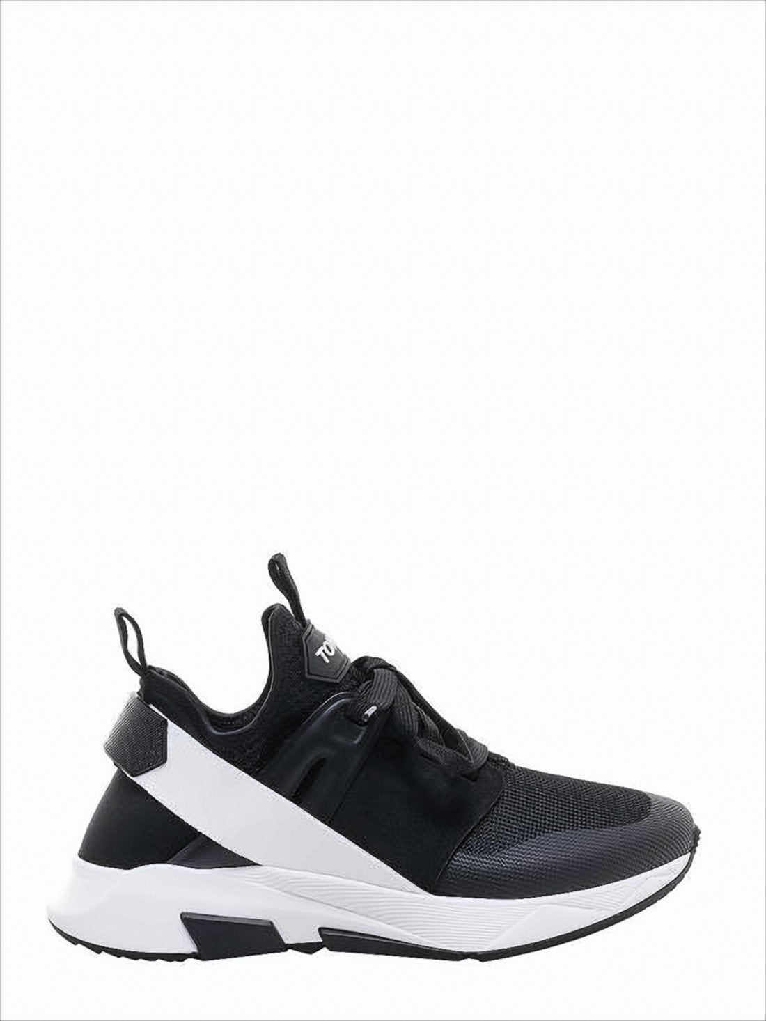Bold Black Mesh and Leather TOMFORD Sneakers