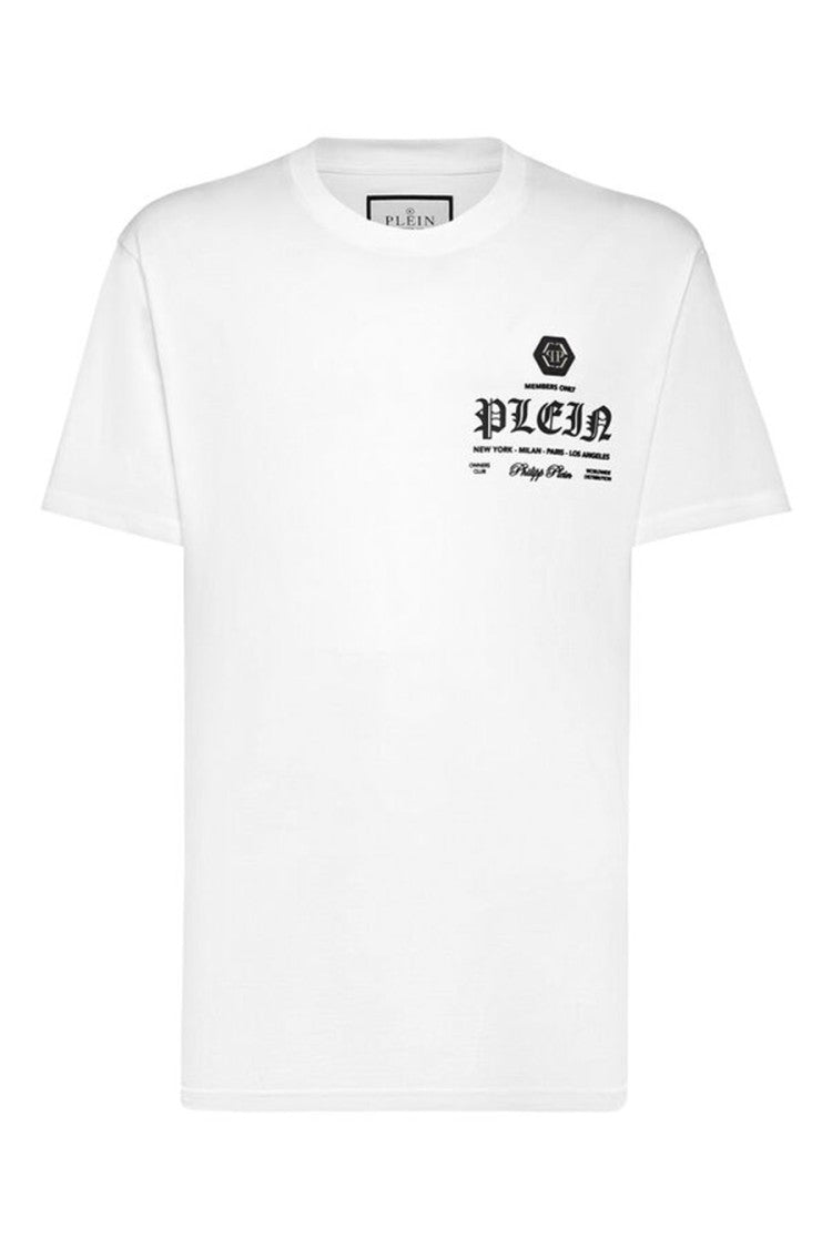 White Cotton T-Shirt With Modern Design And Distinctive Logo Print