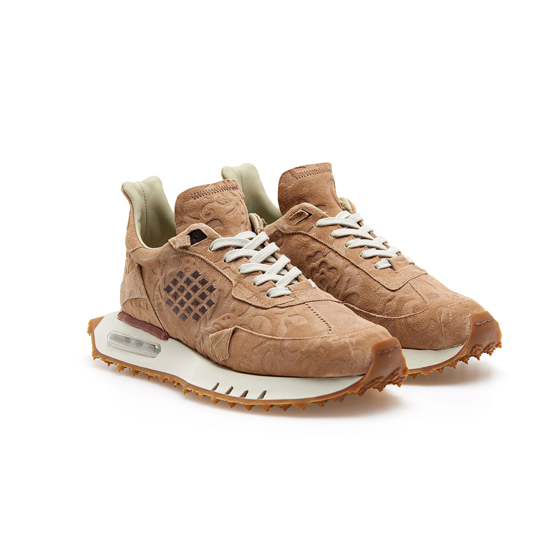 Space Race - Waxed Printed Suede Sneakers