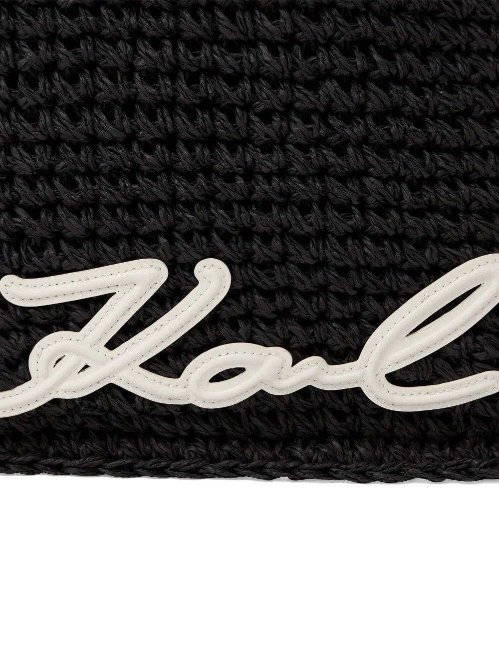 Woven Handbag with Ruched Handle and Signature Detail
