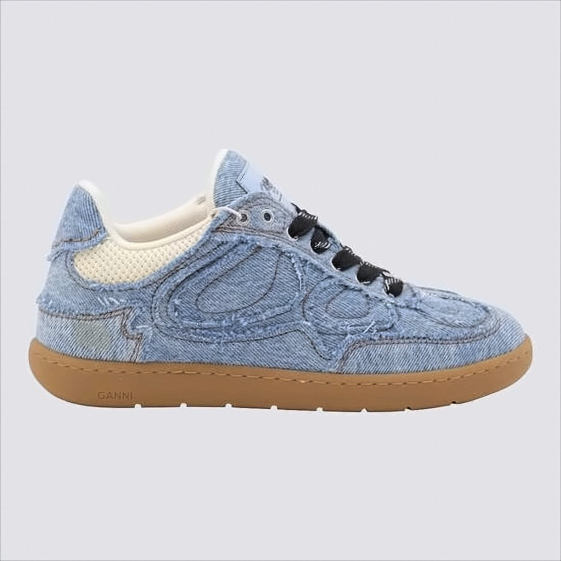Textured Denim Sneakers with Gum Rubber Sole
