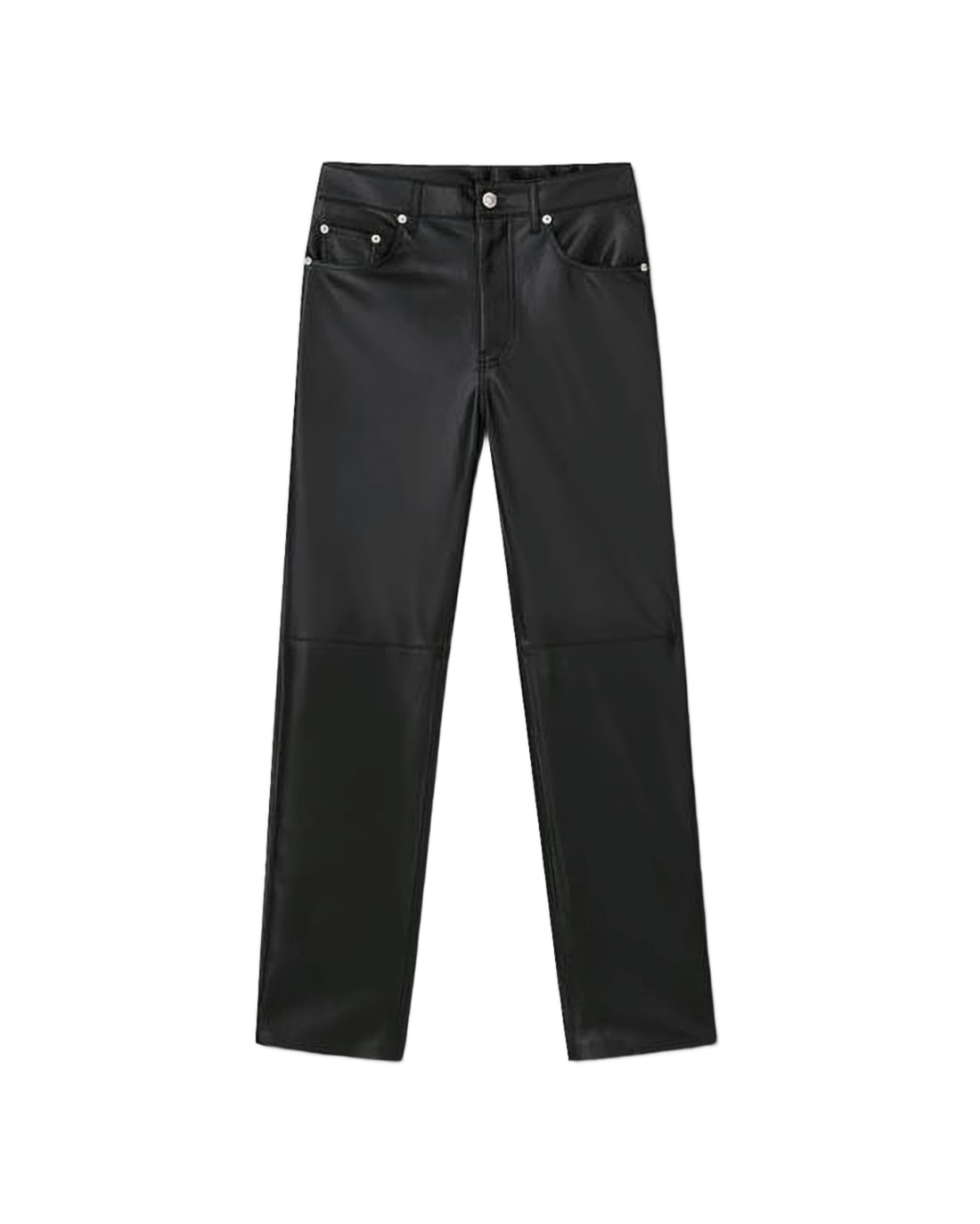 Straight-Leg Pants with Smooth Shiny Finish
