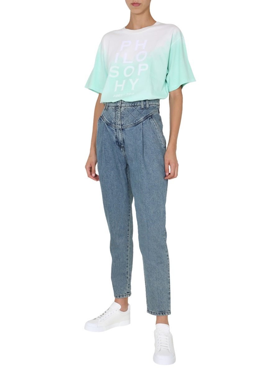 Gradient Jersey Cotton Crew Neck T-Shirt