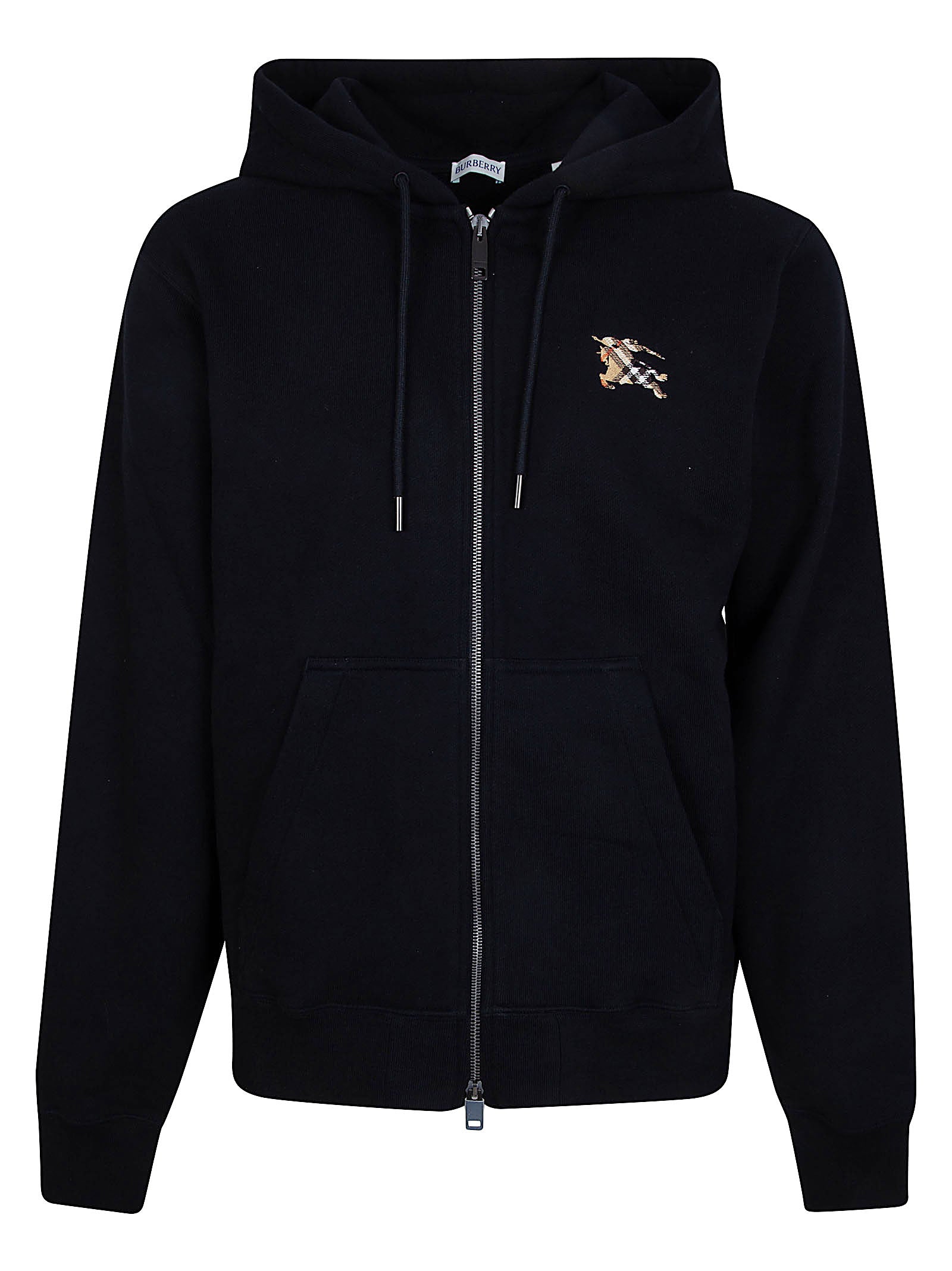 Equestrian Knight Embroidered Black Hoodie