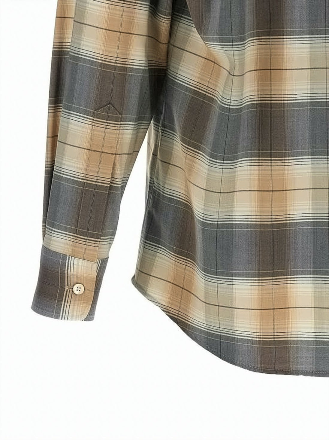Plaid Long Sleeve Shirt in Soft Wool Fabric