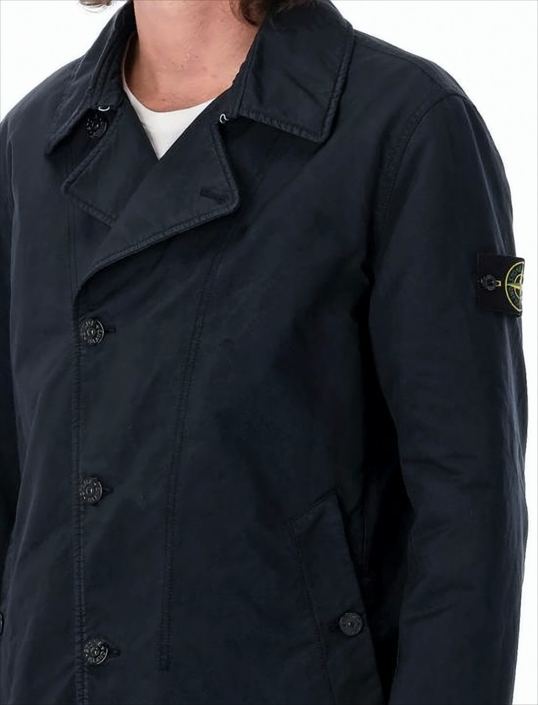 Double-Breasted Padded Jacket with Button Closures