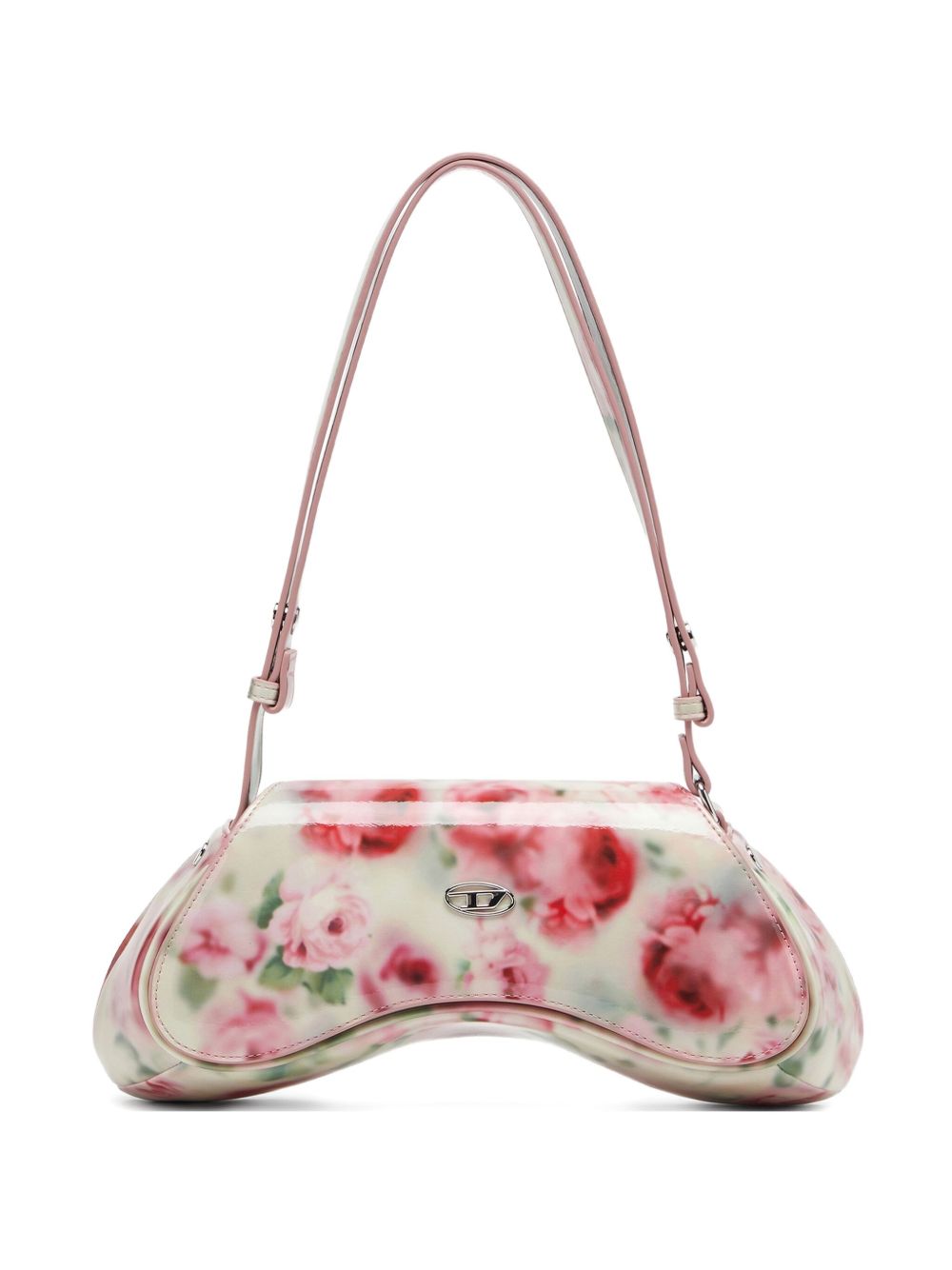 Floral Print Curved Silhouette Handbag