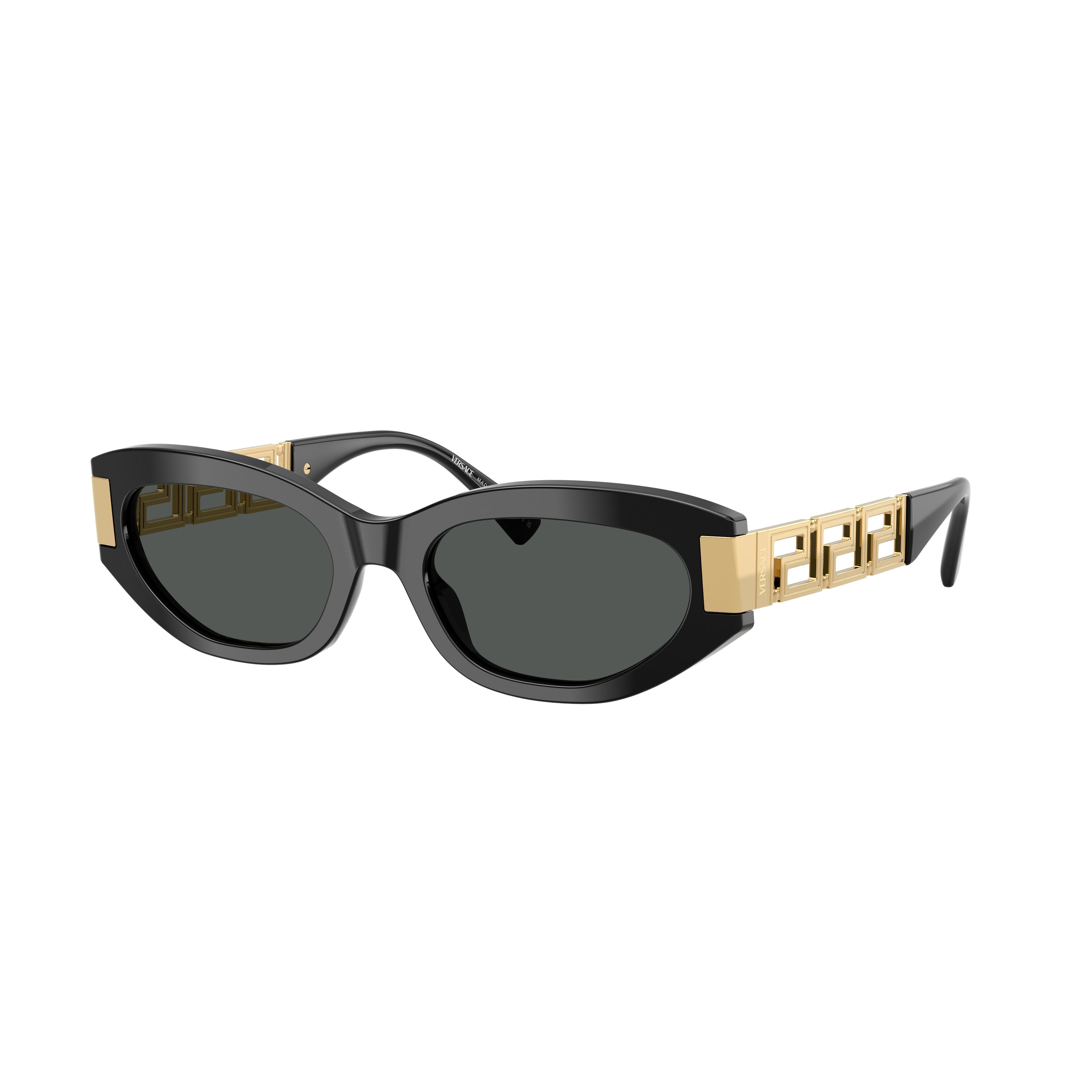 0ve4501 Black Acetate Elongated Cat-Eye Sunglasses