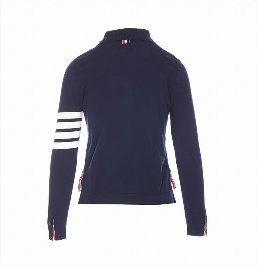 Navy Blue Cardigan with Striped Accent