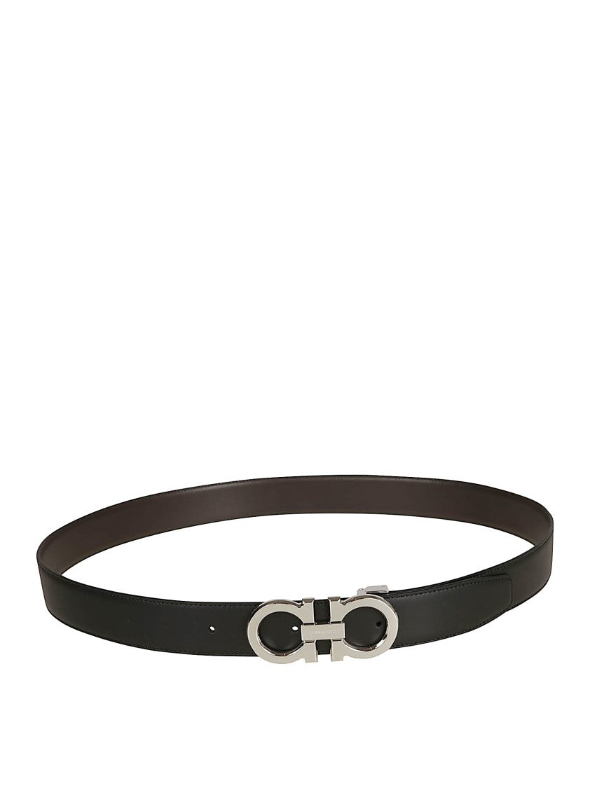 Calf Leather Belt With Gancini Buckle