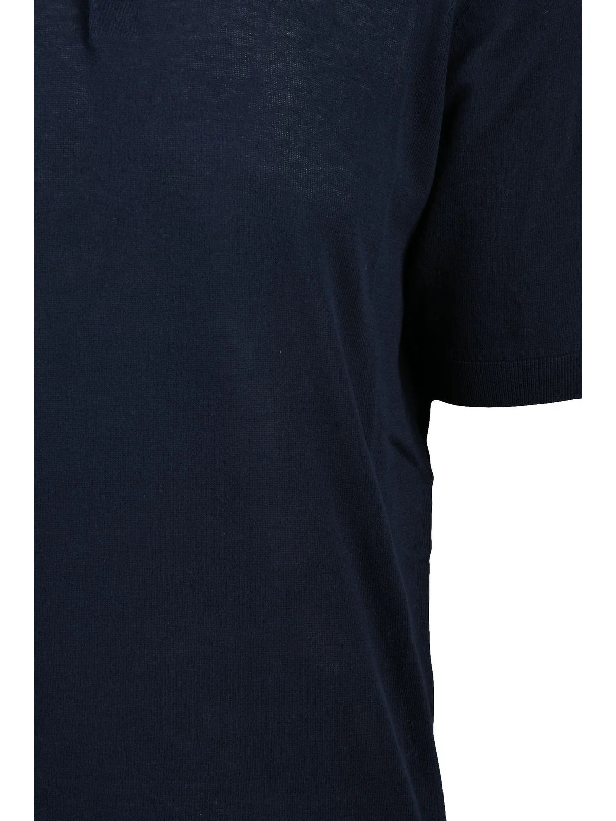 Midnight Blue Cotton Knit Polo Shirt