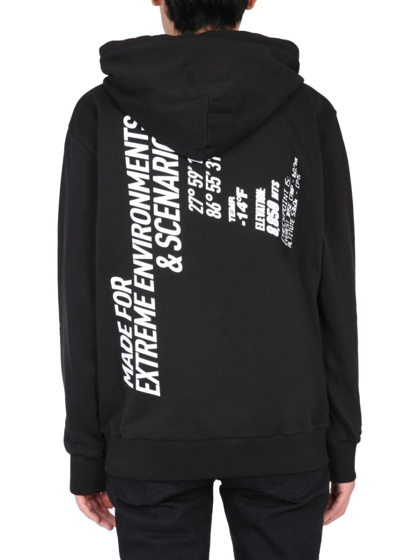 Graphic Mountain Hoodie With Drawstring