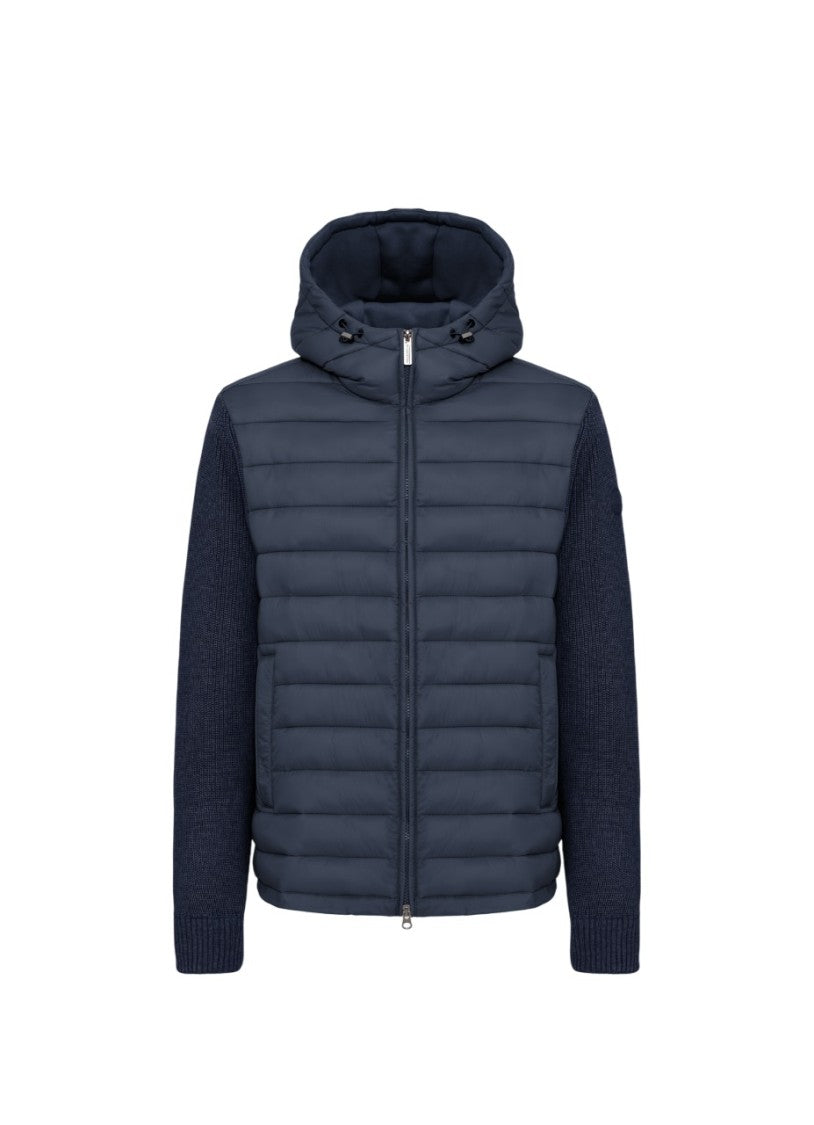 Quilted Front Windbreaker with Adjustable Hood