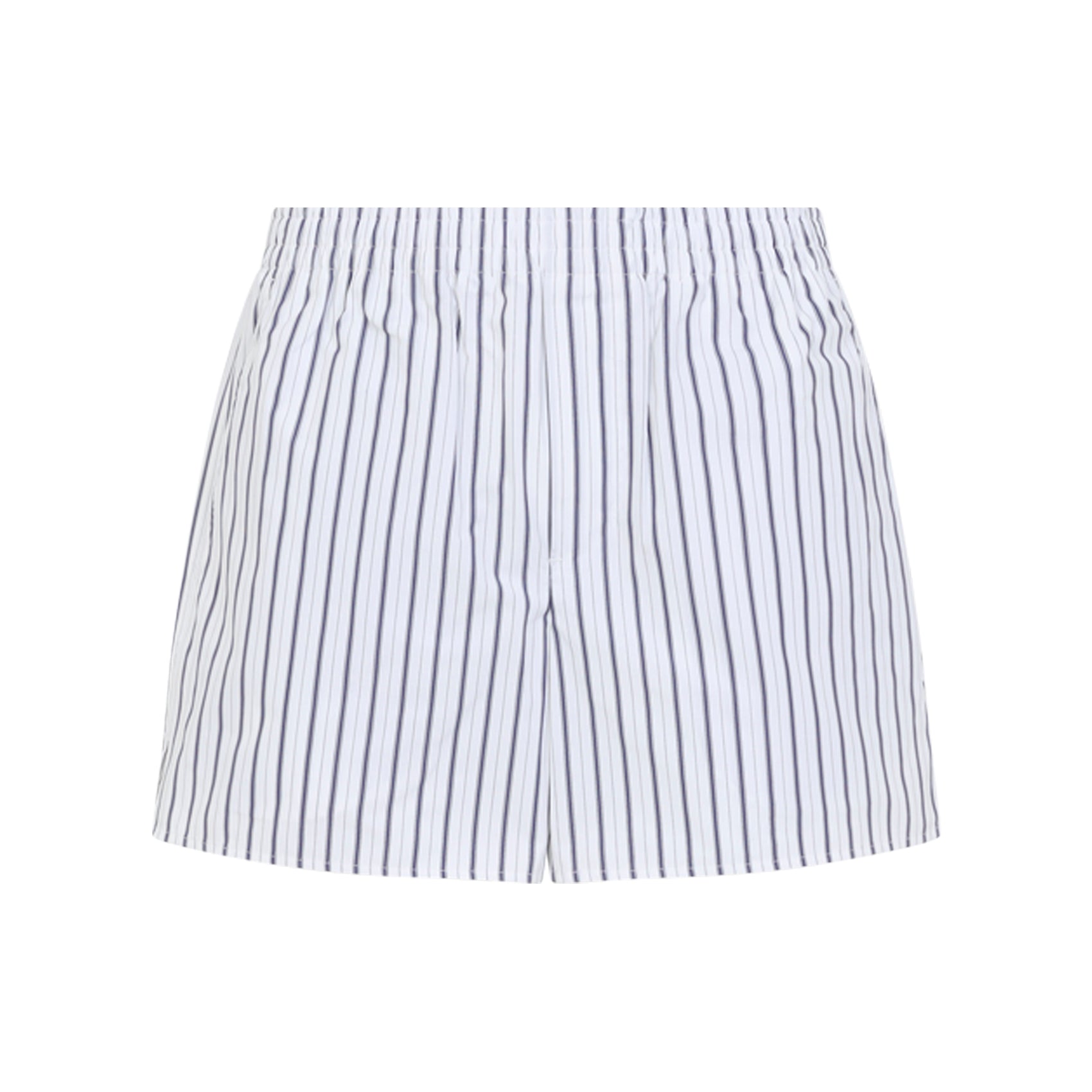 Vertical Stripe Bermuda Shorts With Elastic Waistband And Relaxed Fit