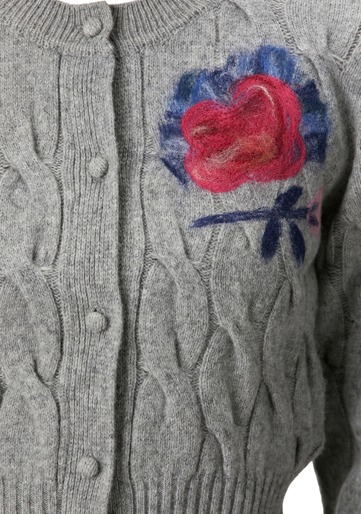 Cropped Cable Knit Cardigan