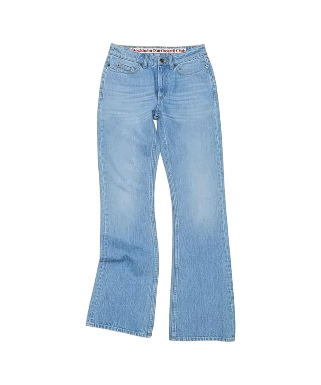 Light Blue Denim Pants with Flared Leg