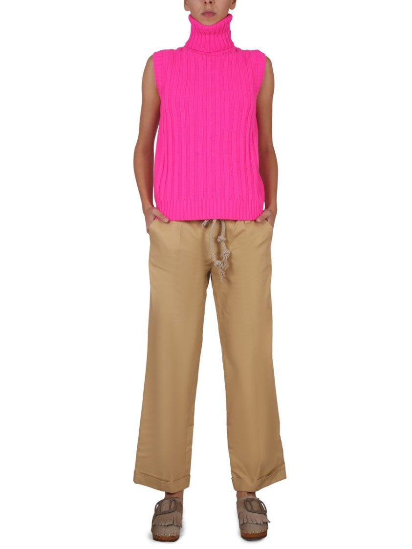 Straight-Leg Pants With Rope Belt Detail