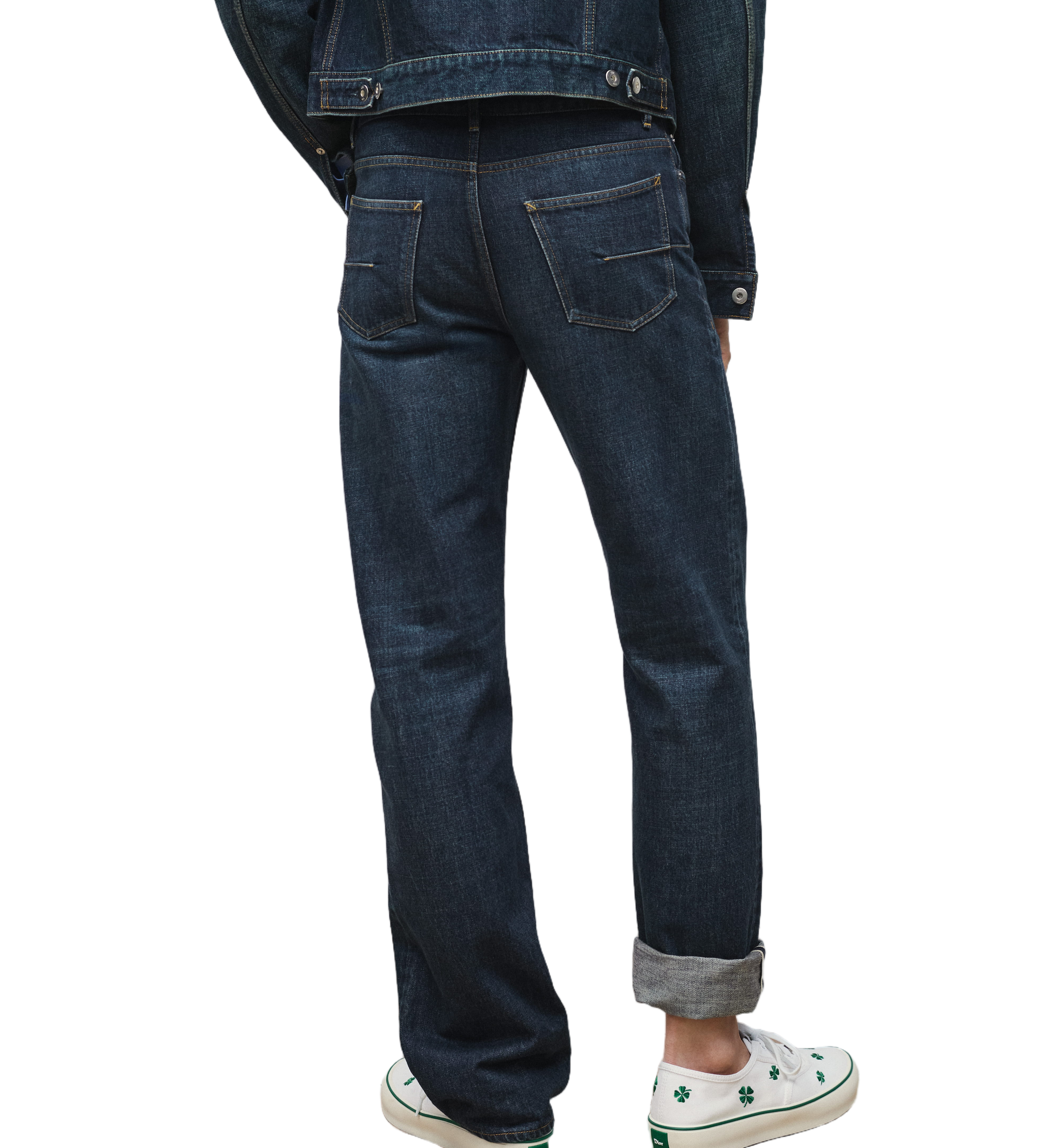 Straight-Leg Dark Indigo Denim Jeans