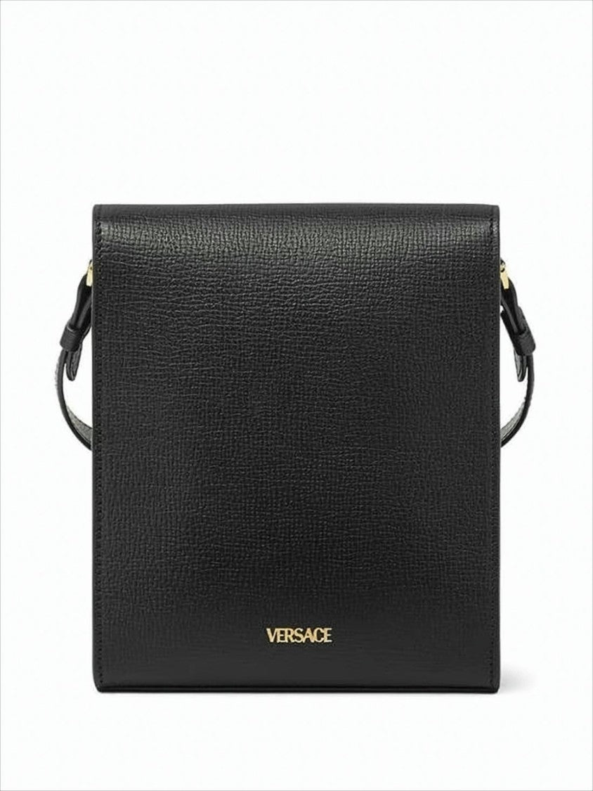 Structured Textured Leather Crossbody Bag