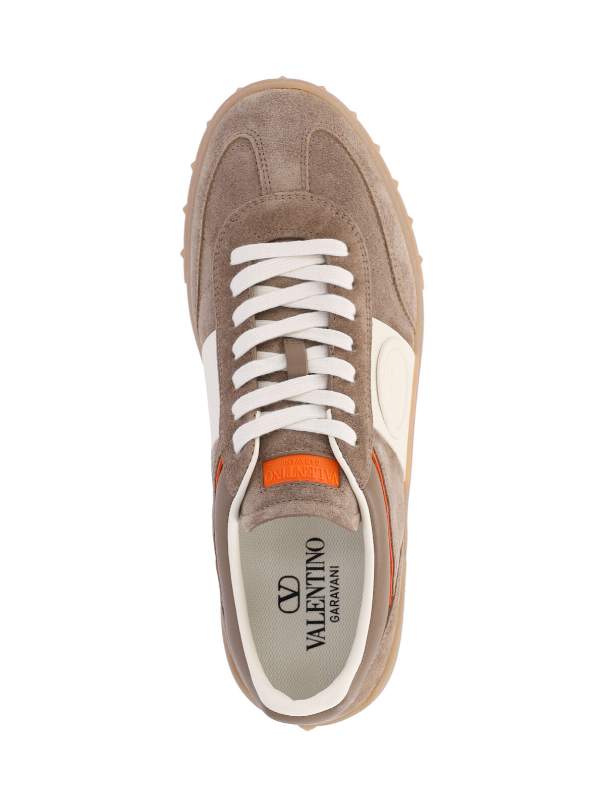 Taupe Low-top Suede Panel Sneakers