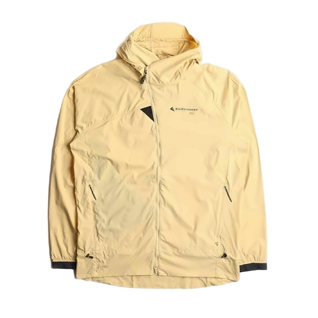 Lightweight Pale Yellow Polyamide Jacket with Hood