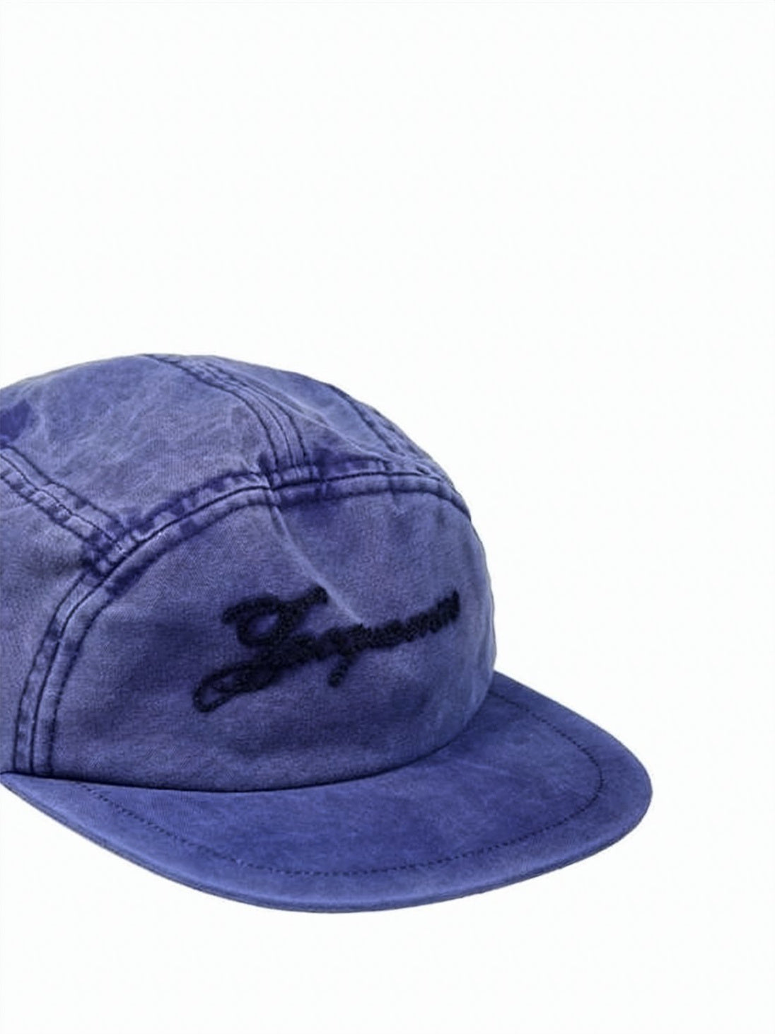 Washed Cotton Five-Panel Cap with Embroidered Logo