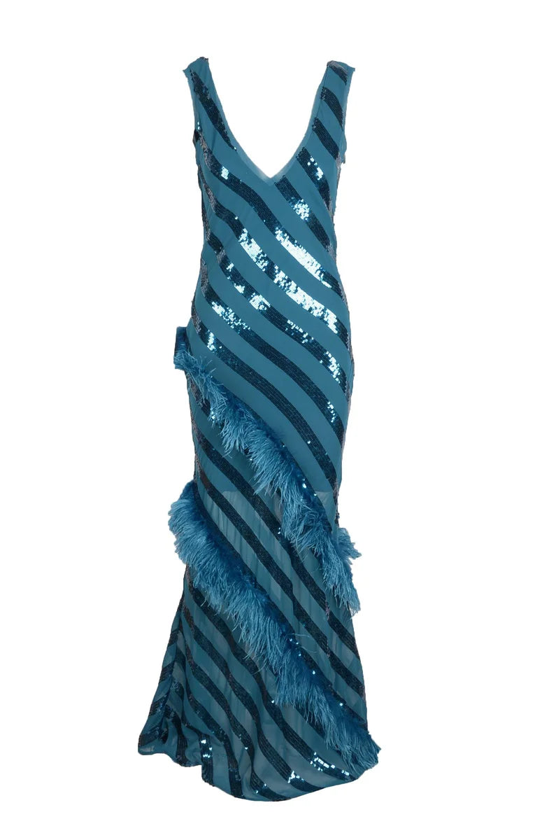 Long Dress Polyester - Blue