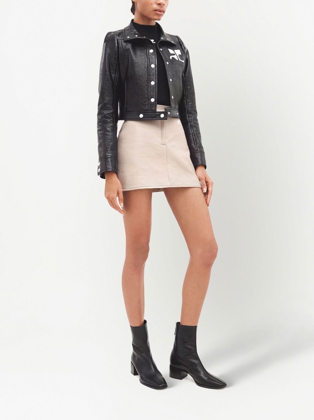 Cropped Jacket With Glossy Finish