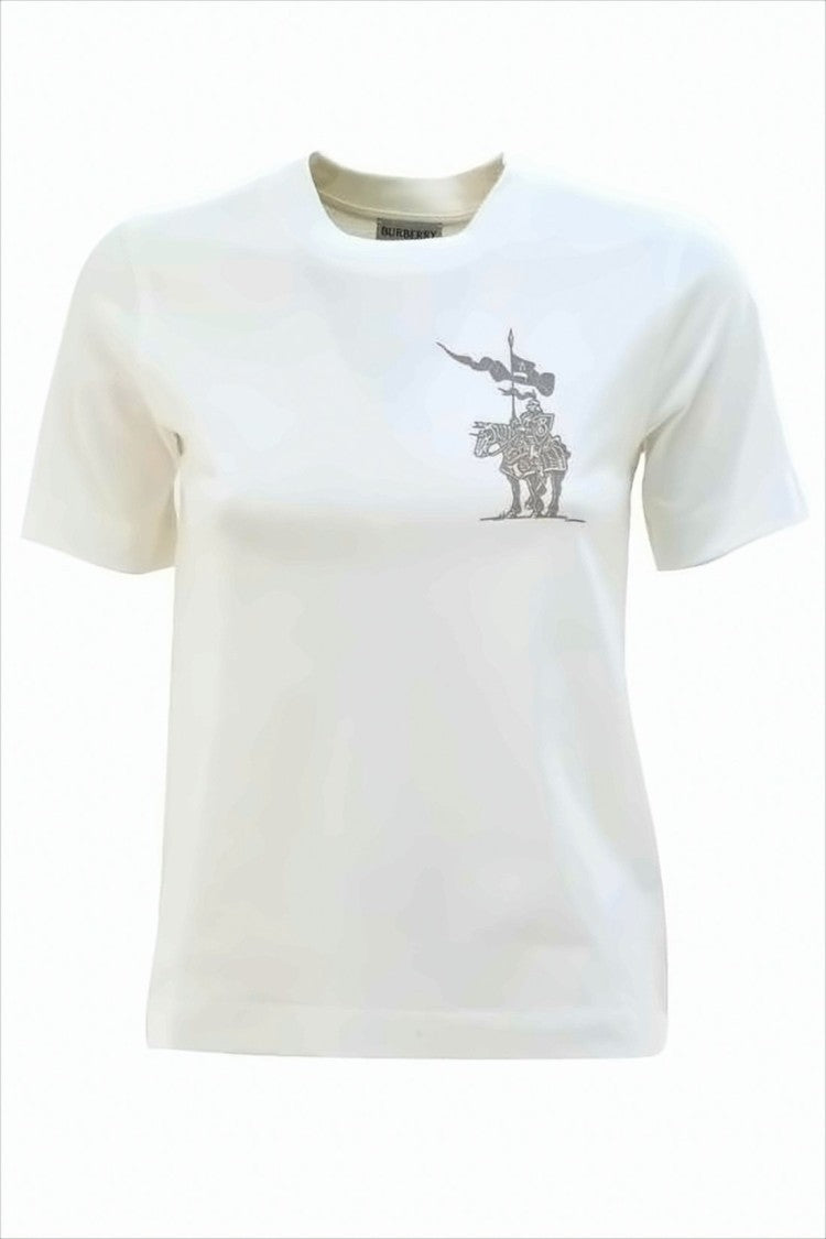 Short-Sleeved Cotton T-Shirt with Minimalist Graphic