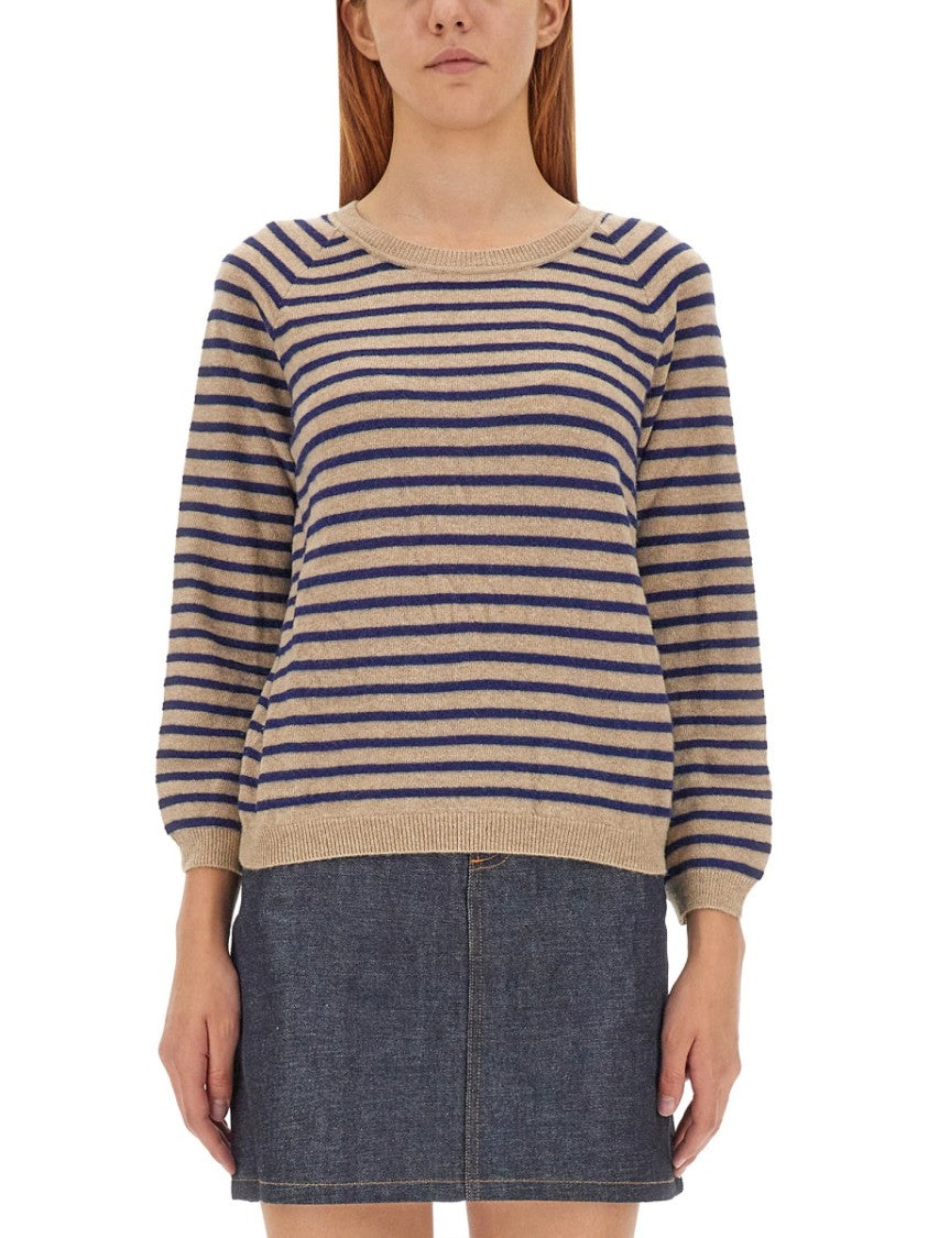 Regular Fit Striped Round Neckline Sweater