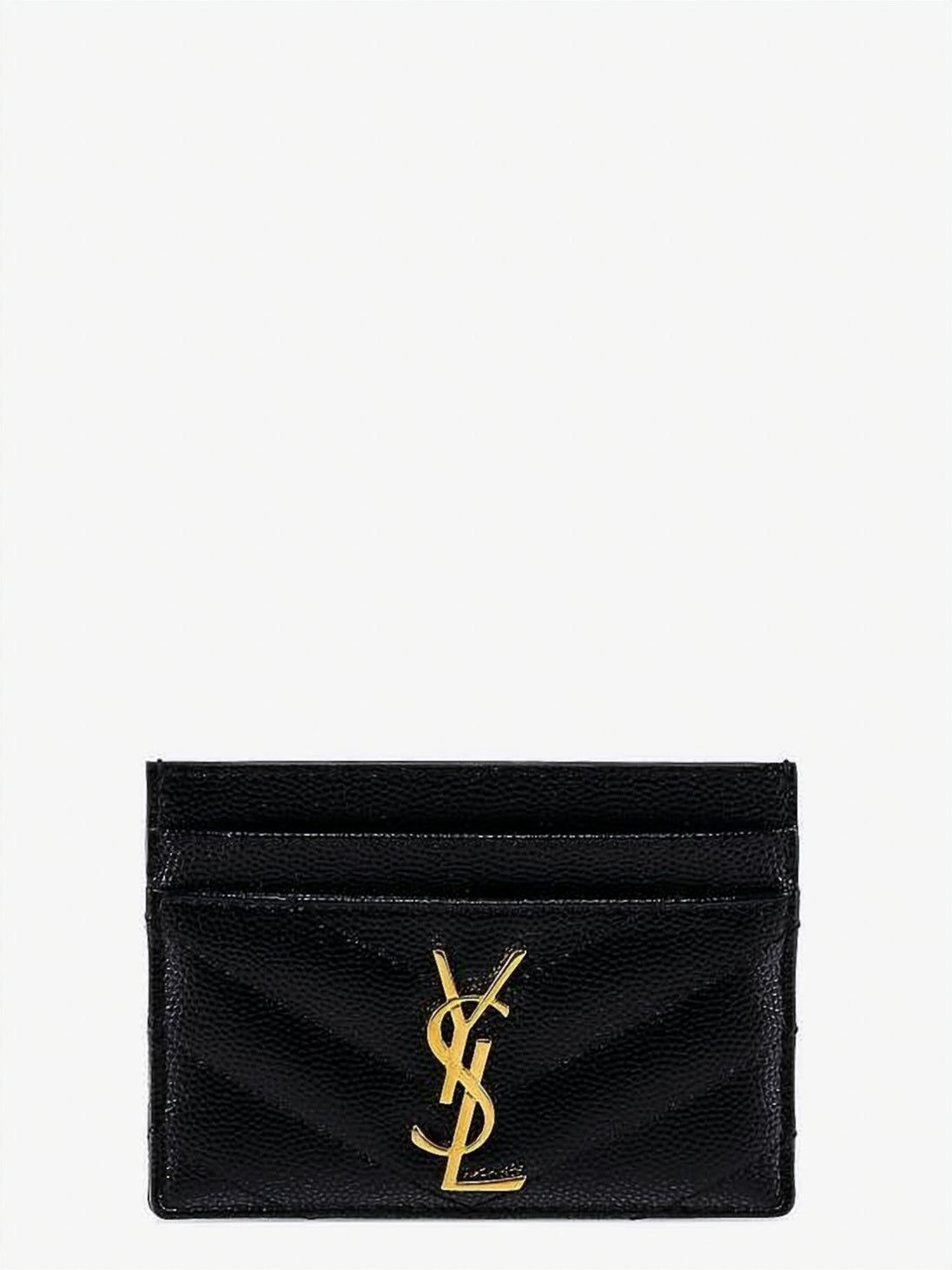 Chevron Quilted Calf Leather Card Case